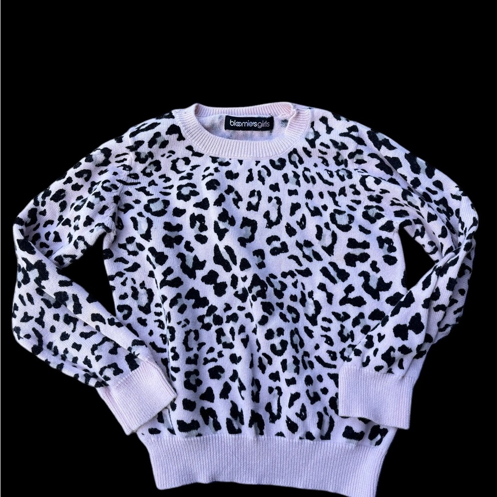 Pink & Black Chita  Print Sweater by Bloomingdales Cute !  Little girls Size 4